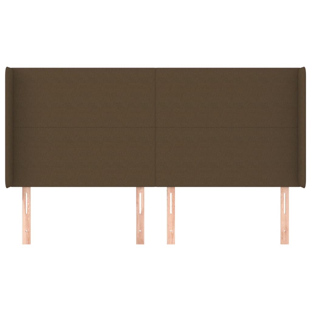 Uzglavlje s ušima tamnosmeđe 203x16x118/128 cm od tkanine