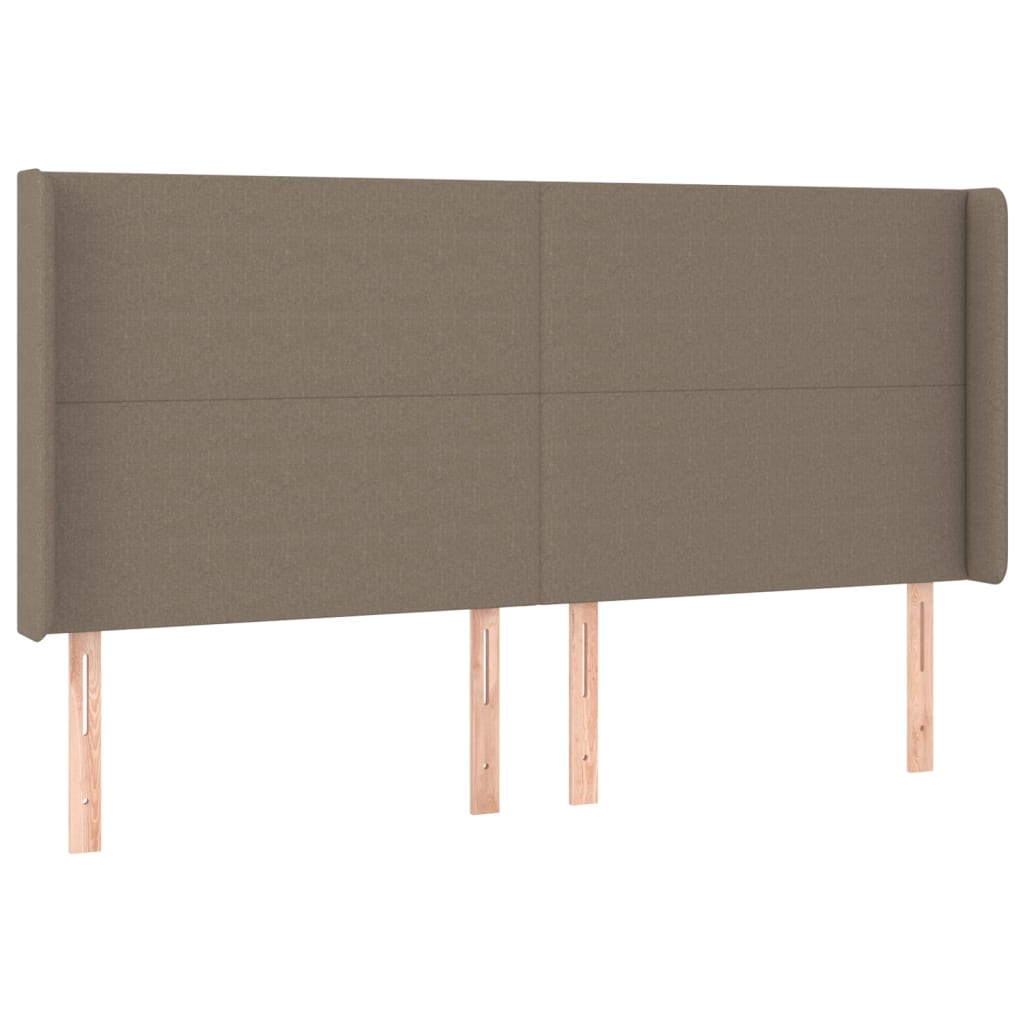 Uzglavlje s ušima smeđesivo 203x16x118/128 cm od tkanine