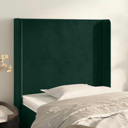 Uzglavlje s ušima tamnozeleno 83x16x118/128 cm baršunasto