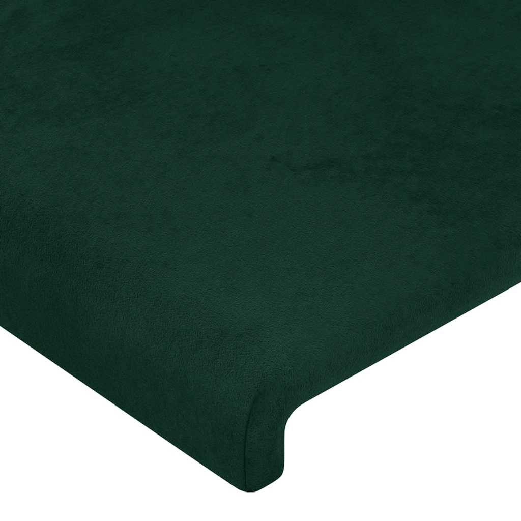 Uzglavlje s ušima tamnozeleno 103x16x118/128 cm baršunasto