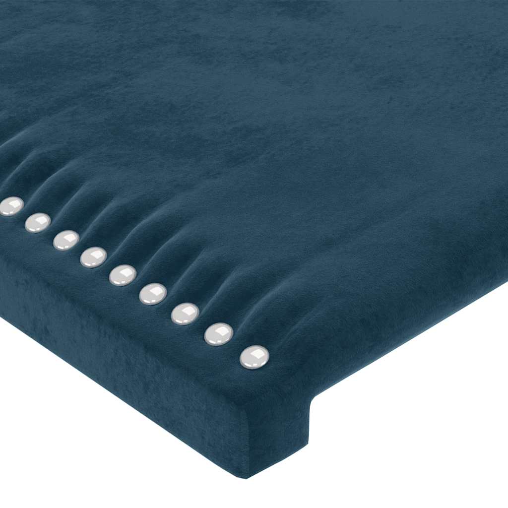Uzglavlje s ušima tamnoplavo 103x16x118/128 cm baršunasto