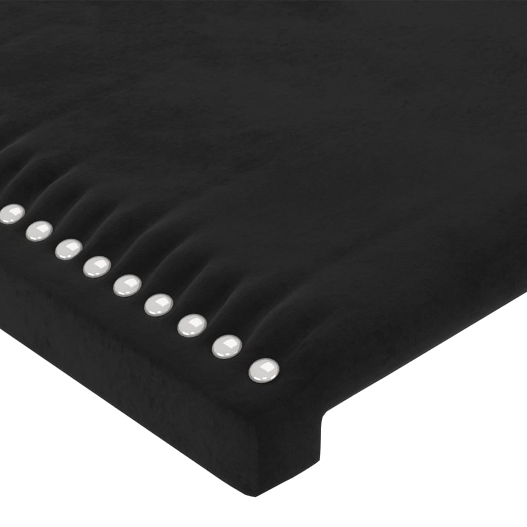 Uzglavlje s ušima crno 147x16x118/128 cm baršunasto