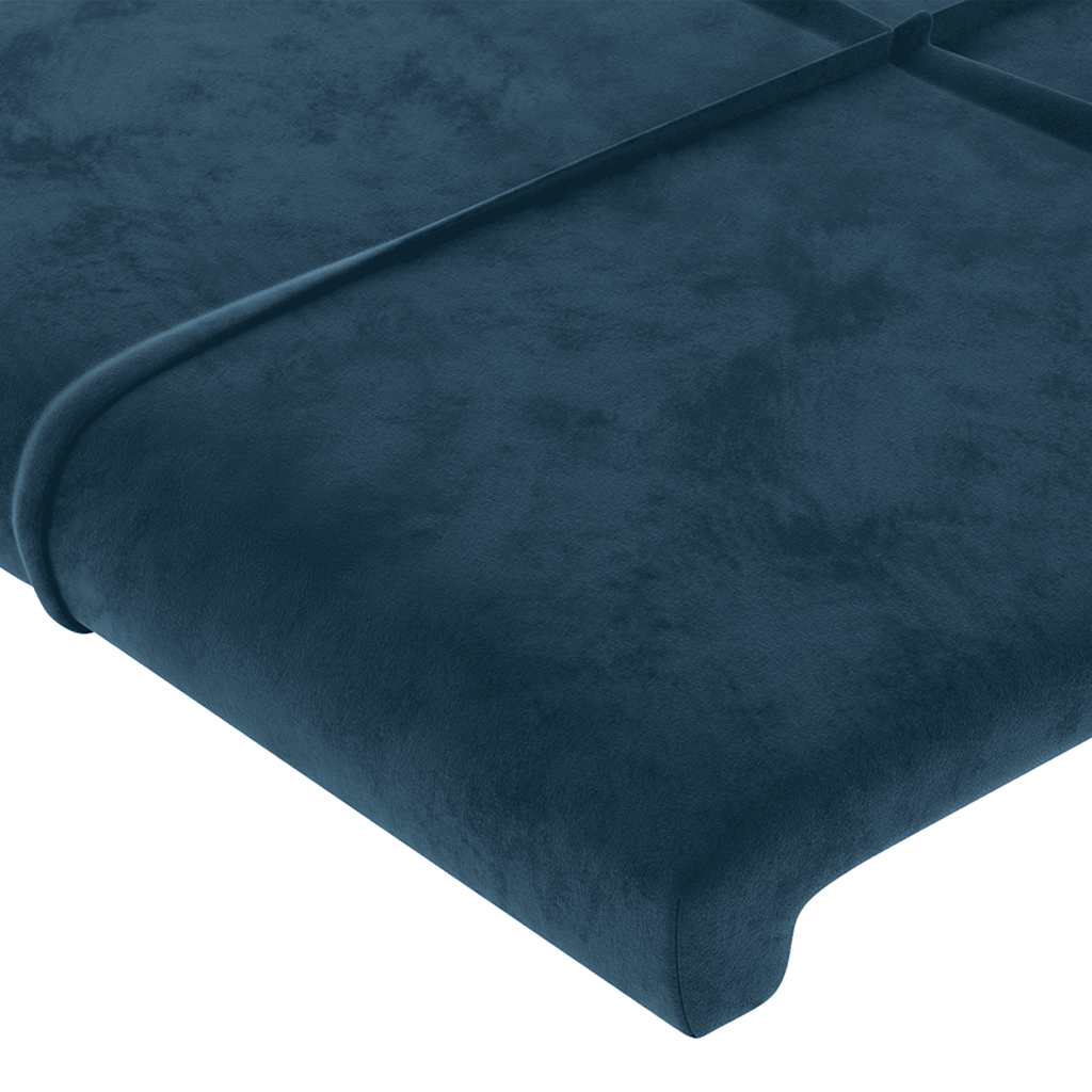 Uzglavlje s ušima tamnoplavo 103x16x118/128 cm baršunasto