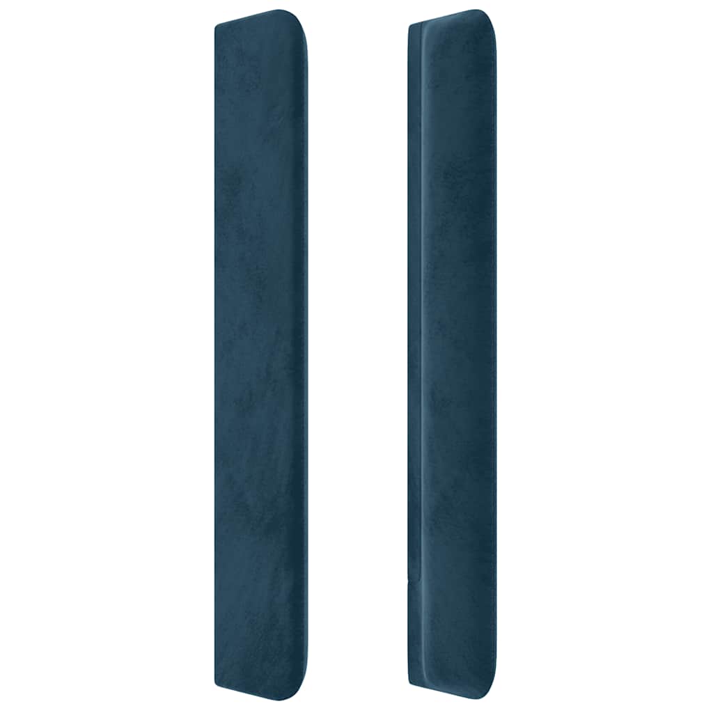 Uzglavlje s ušima tamnoplavo 203x16x118/128 cm baršunasto