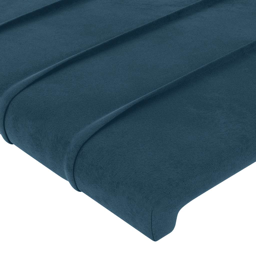 Uzglavlje s ušima tamnoplavo 203x16x118/128 cm baršunasto