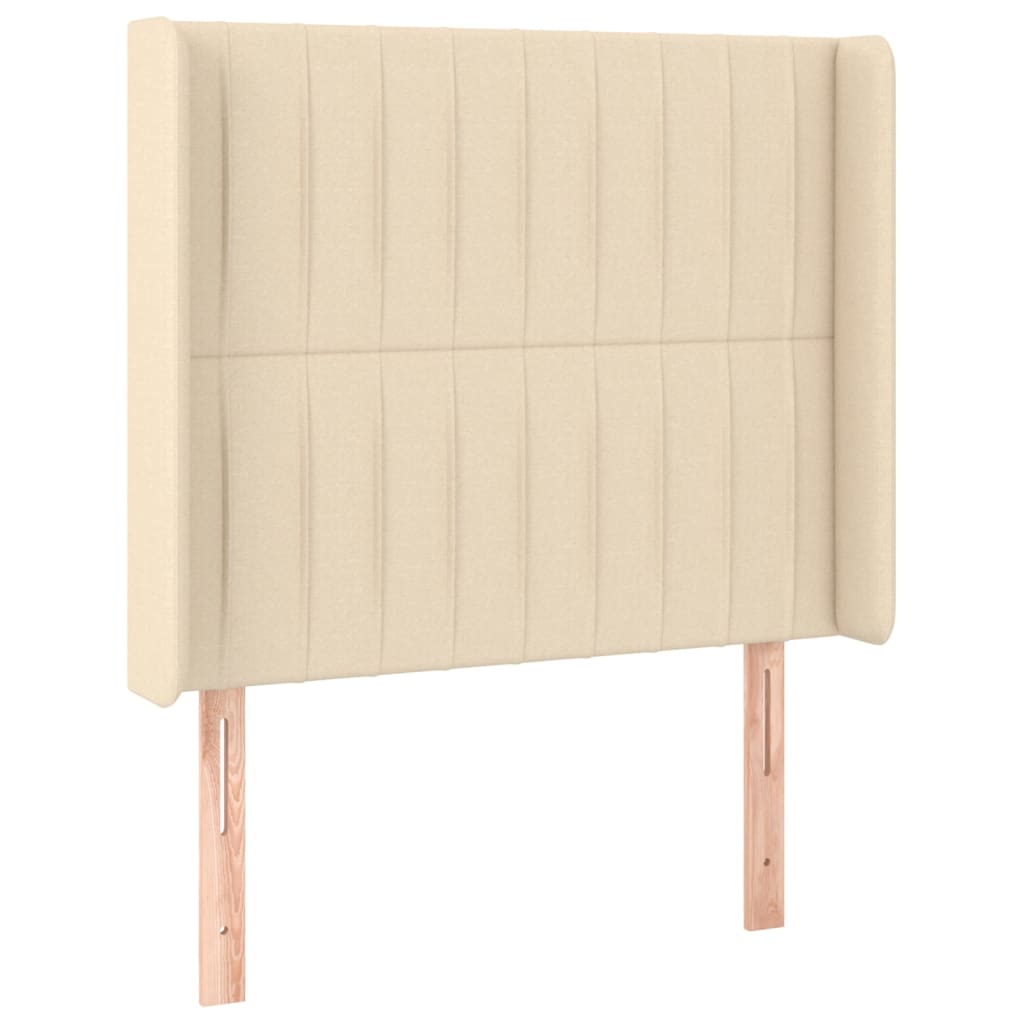 Uzglavlje s ušima krem 103x16x118/128 cm od tkanine