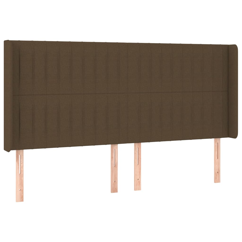 Uzglavlje s ušima tamnosmeđe 203x16x118/128 cm od tkanine