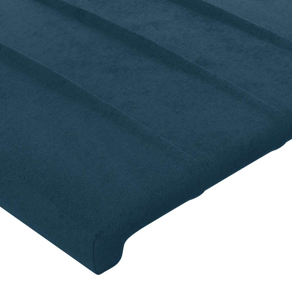 Uzglavlje s ušima tamnoplavo 103x16x118/128 cm baršunasto