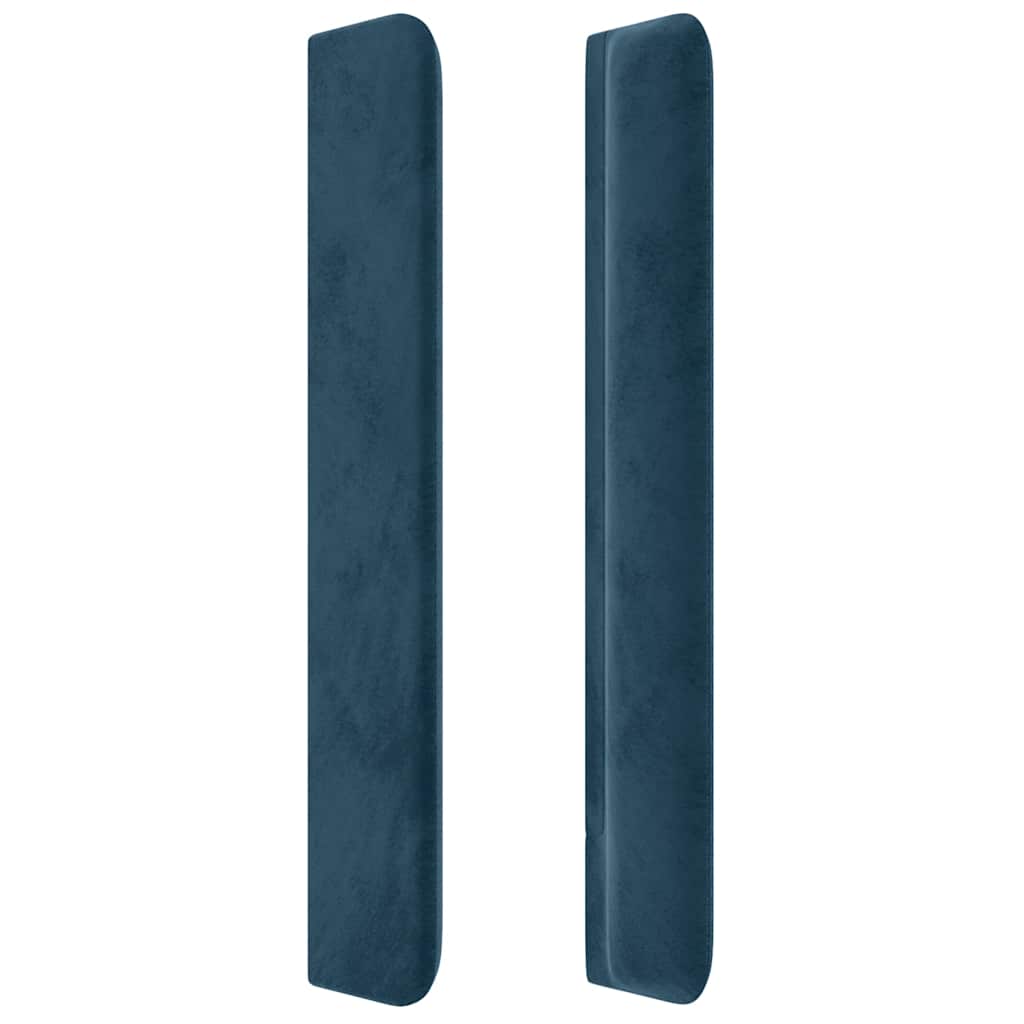 Uzglavlje s ušima tamnoplavo 183x16x118/128 cm baršunasto