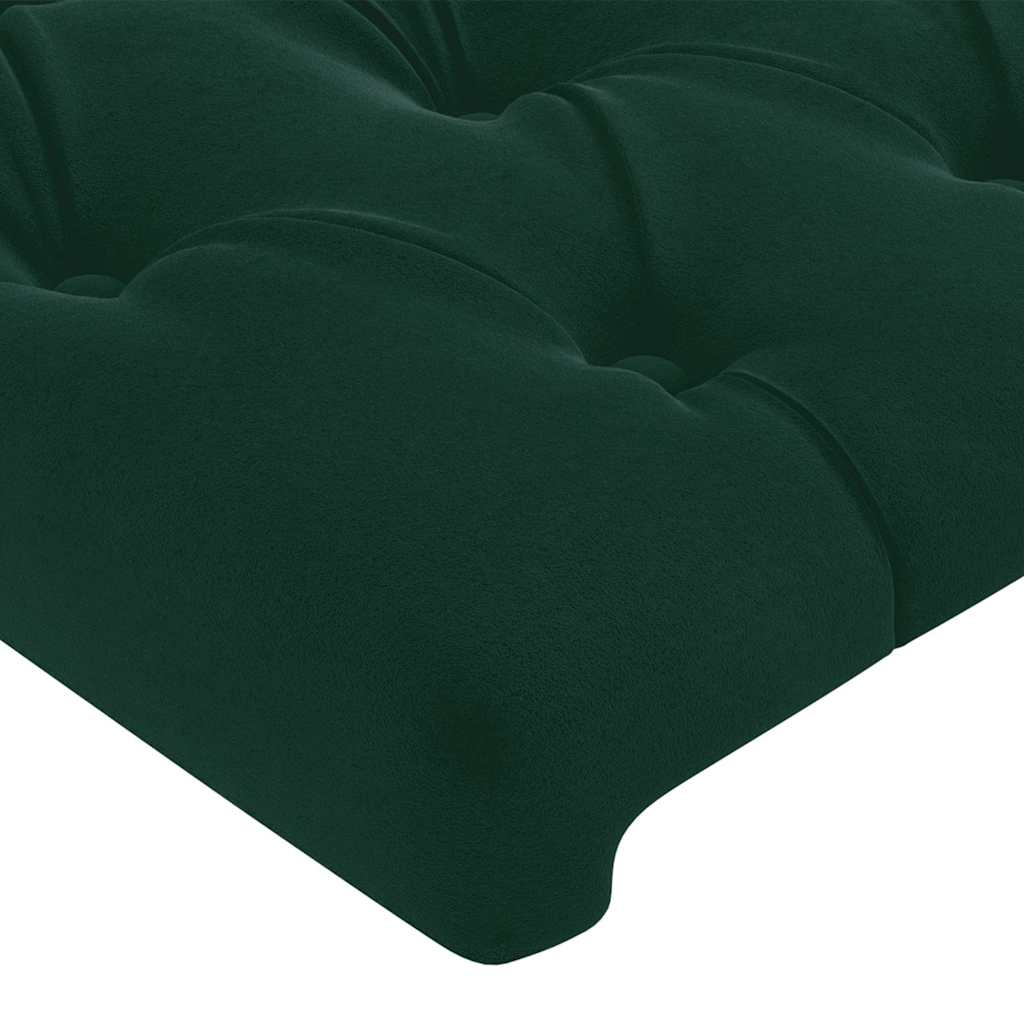 Uzglavlje s ušima tamnozeleno 103x16x118/128 cm baršunasto