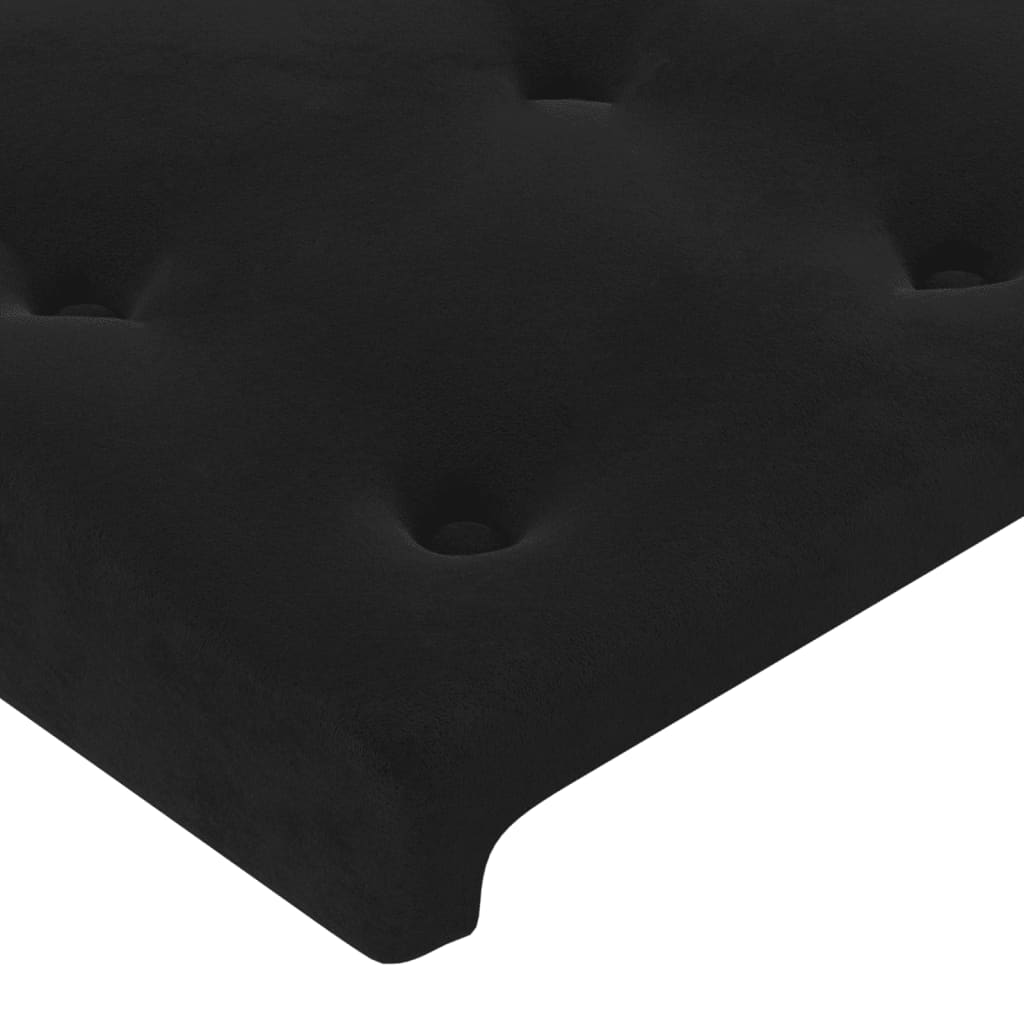 Uzglavlje s ušima crno 93x16x118/128 cm baršunasto