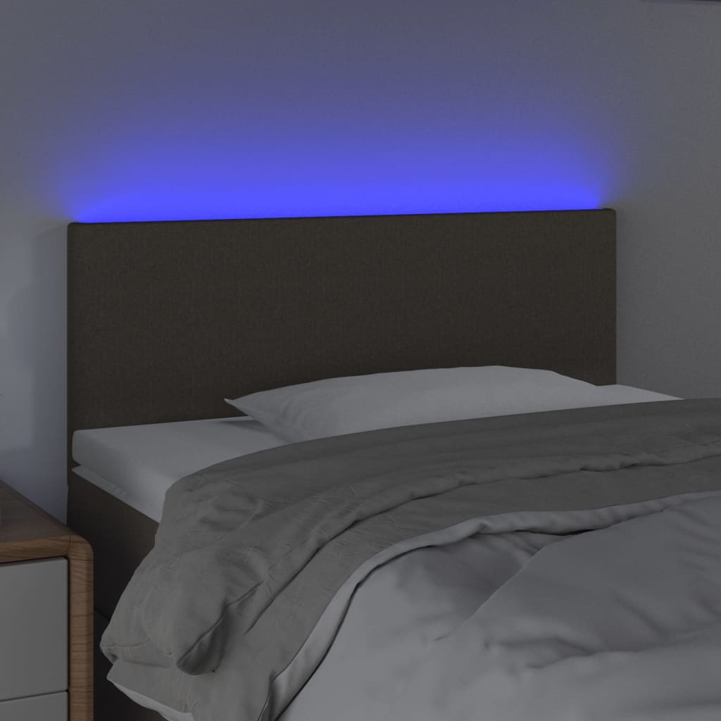 LED uzglavlje smeđesivo 80 x 5 x 78/88 cm od tkanine