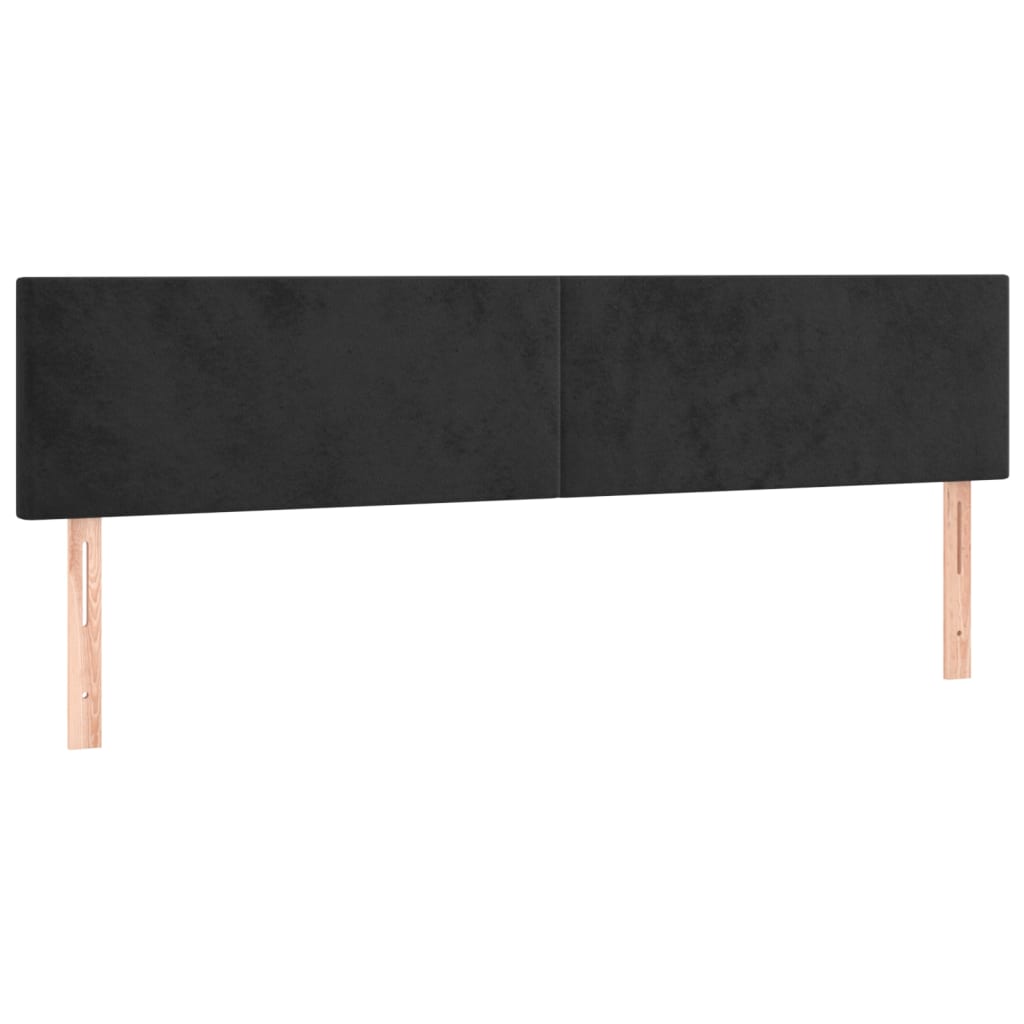 LED uzglavlje crno 180x5x78/88 cm baršunasto