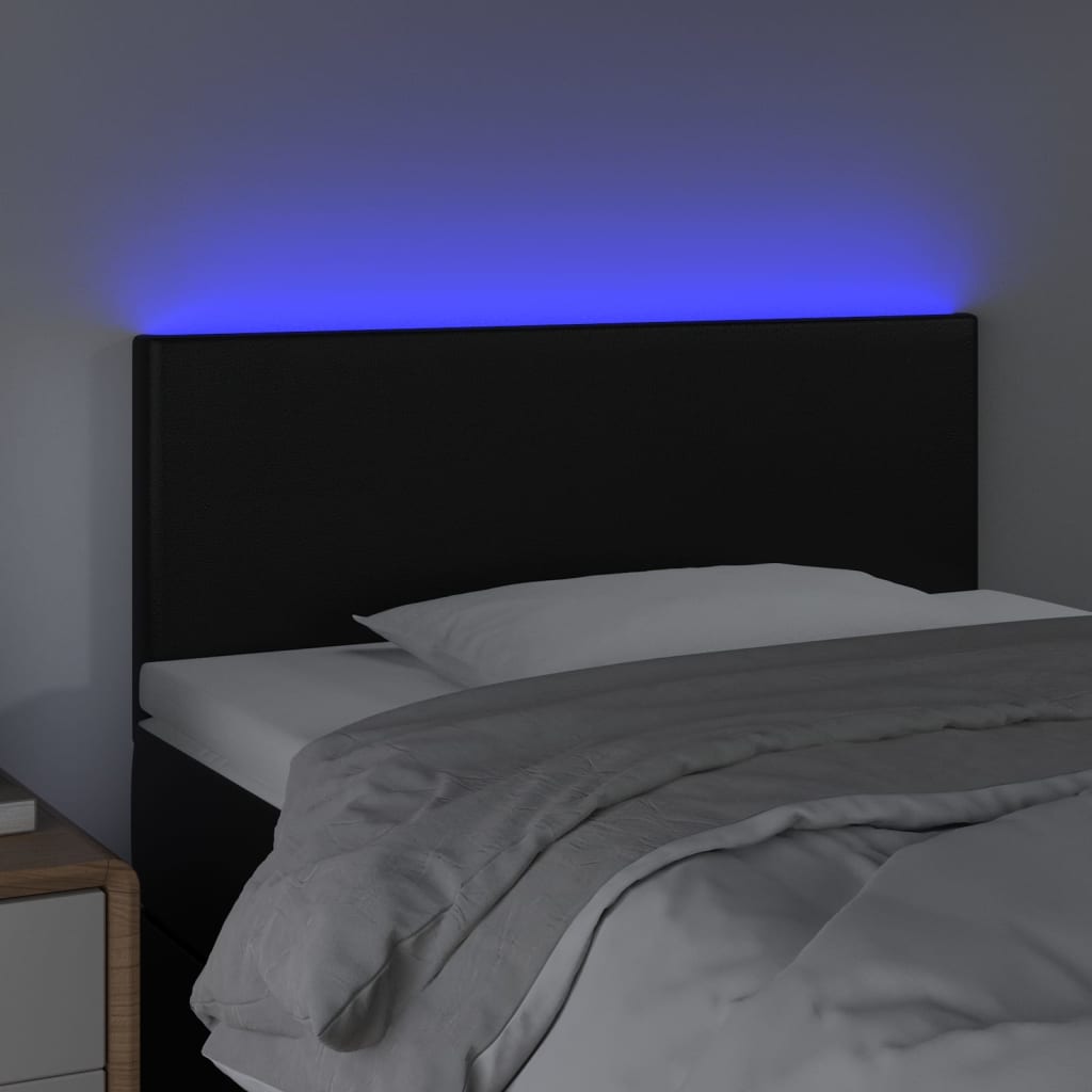 LED uzglavlje crno 90 x 5 x 78/88 cm od umjetne kože