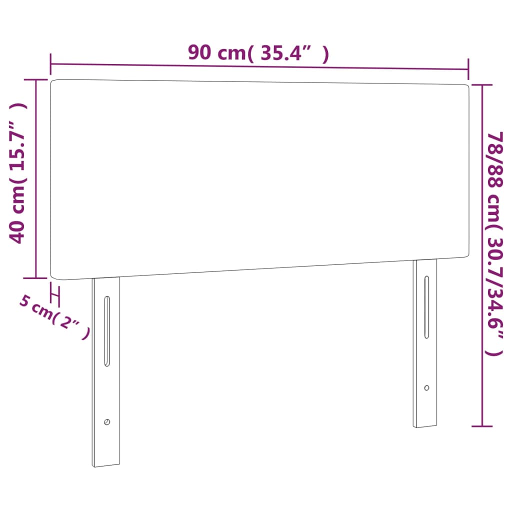 LED uzglavlje crno 90 x 5 x 78/88 cm od umjetne kože