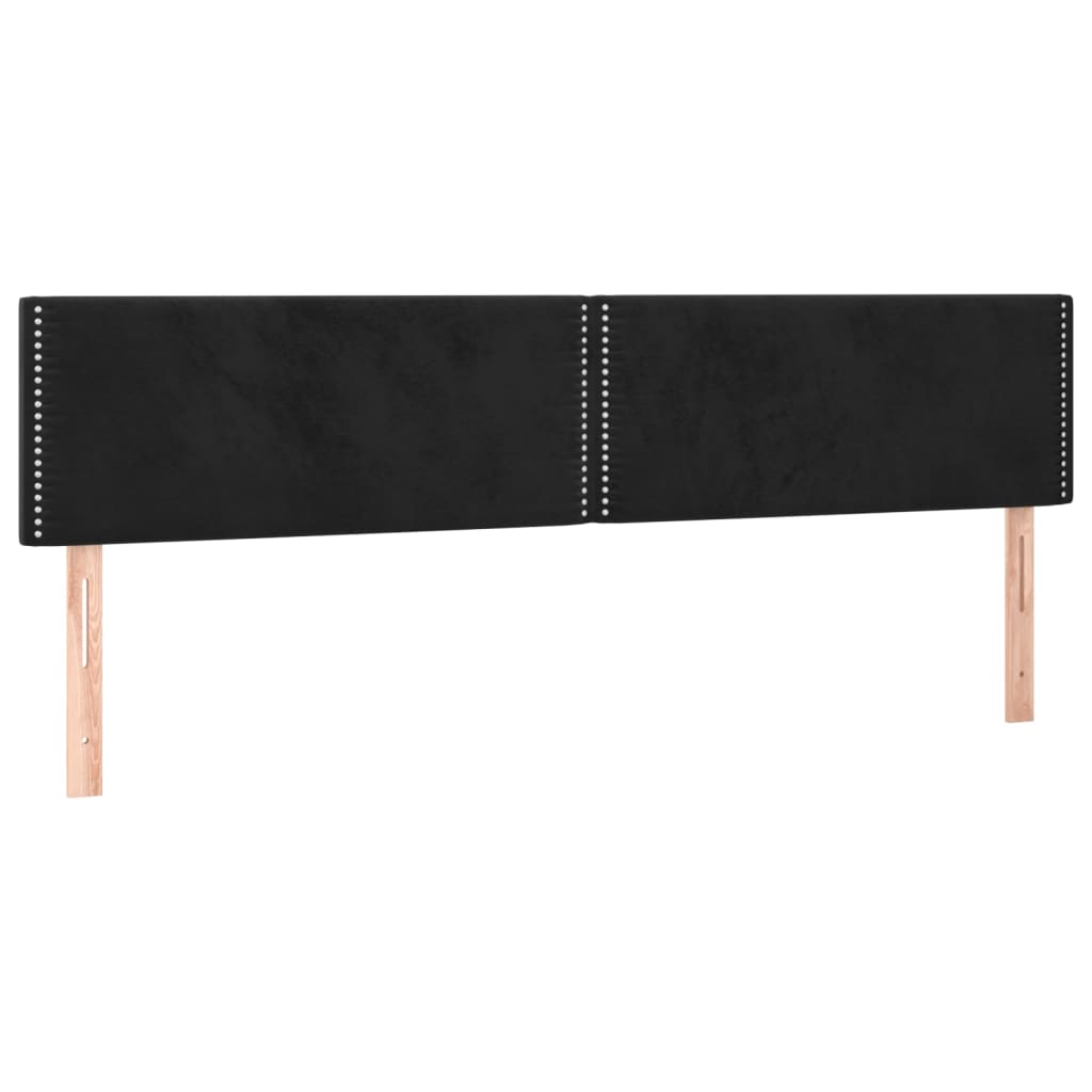 LED uzglavlje crno 180x5x78/88 cm baršunasto