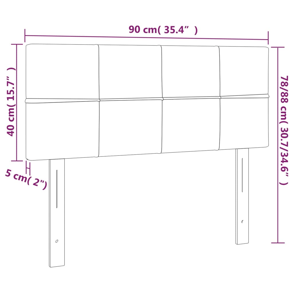 LED uzglavlje smeđesivo 90x5x78/88 cm od tkanine