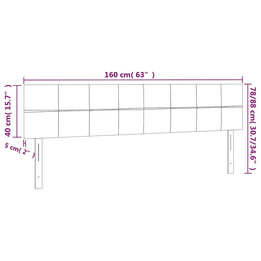 LED uzglavlje tamnoplavo 160x5x78/88 cm baršunasto
