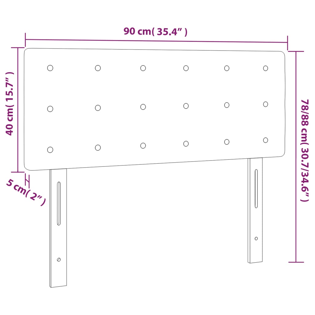 LED uzglavlje crno 90 x 5 x 78/88 cm od umjetne kože