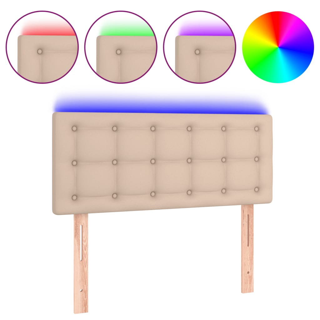 LED uzglavlje boja cappuccina 90 x 5 x 78/88 cm od umjetne kože