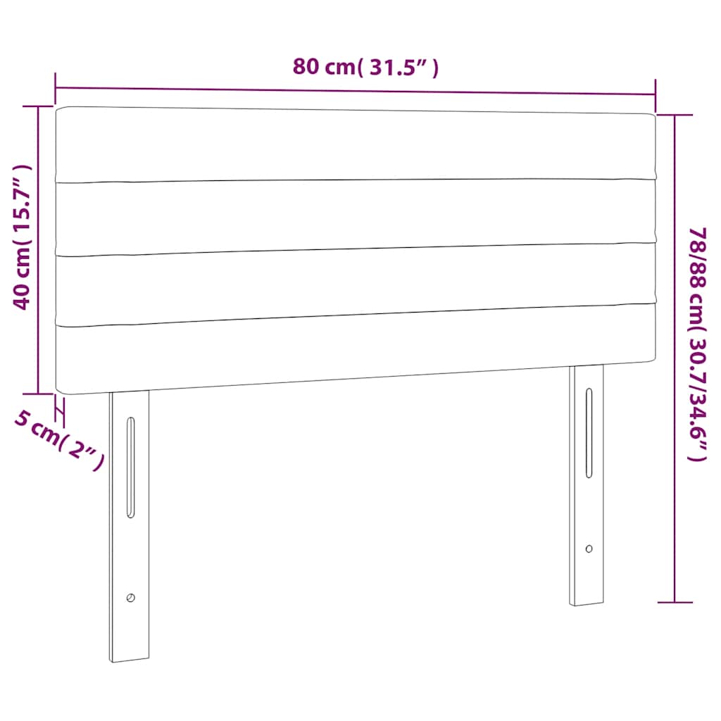 LED uzglavlje tamnoplavo 80 x 5 x 78/88 cm baršunasto