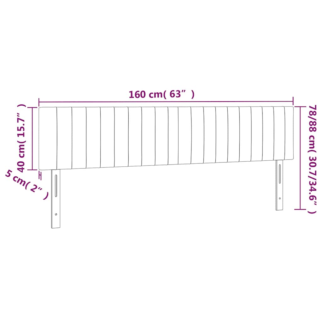 LED uzglavlje tamnoplavo 160x5x78/88 cm baršunasto