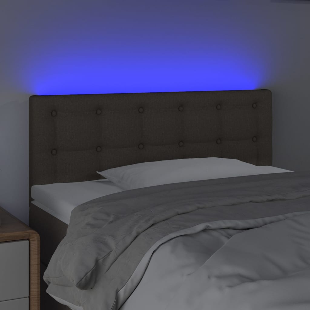 LED uzglavlje smeđesivo 90x5x78/88 cm od tkanine