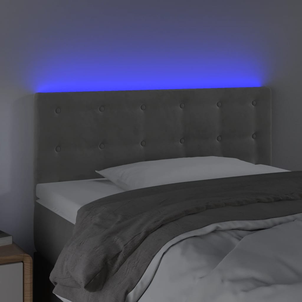 LED uzglavlje svjetlosivo 100x5x78/88 cm baršunasto