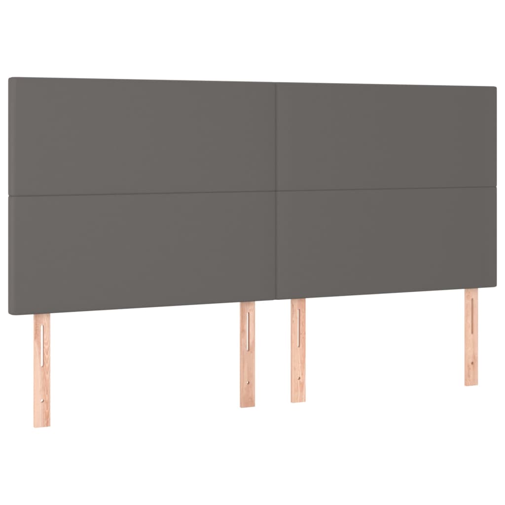 LED uzglavlje sivo 200x5x118/128 cm od umjetne kože