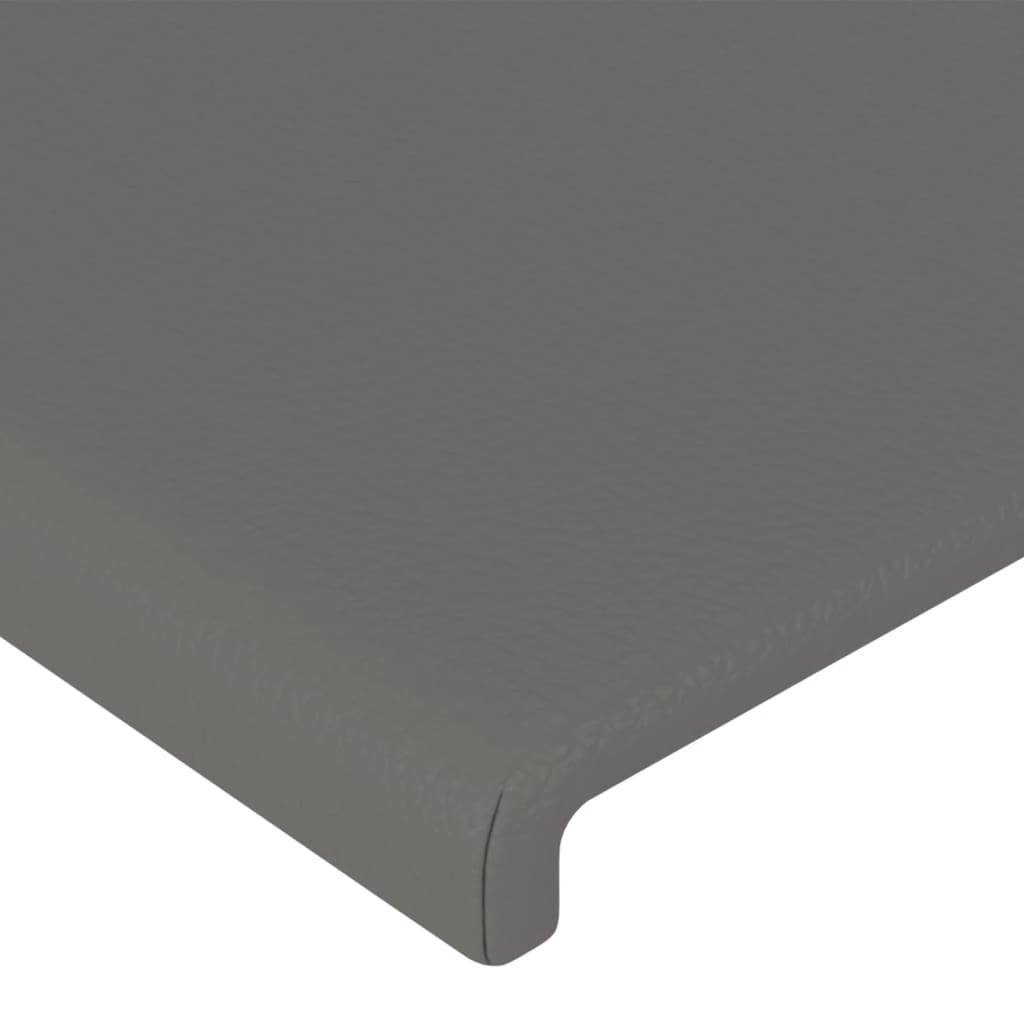LED uzglavlje sivo 200x5x118/128 cm od umjetne kože