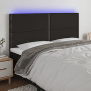 LED uzglavlje crno 200x5x118/128 cm od tkanine