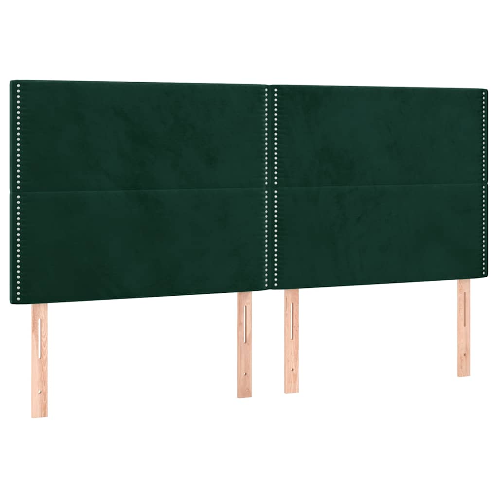 LED uzglavlje tamnozeleno 180x5x118/128 cm baršunasto