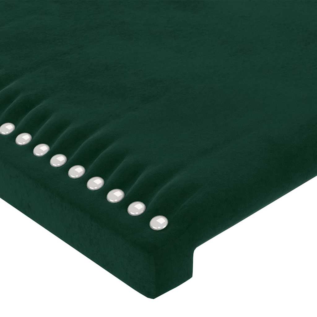 LED uzglavlje tamnozeleno 180x5x118/128 cm baršunasto