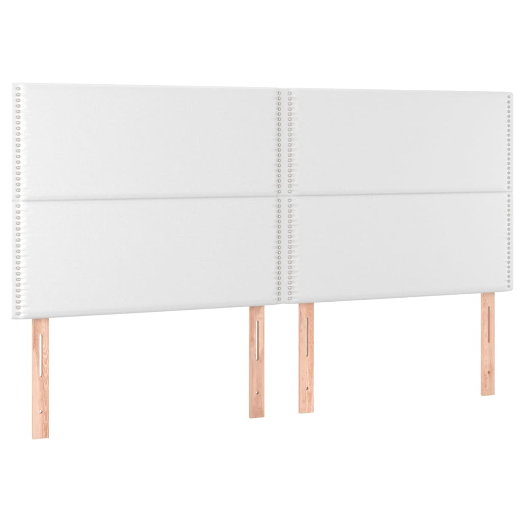 LED uzglavlje bijelo 200x5x118/128 cm od umjetne kože