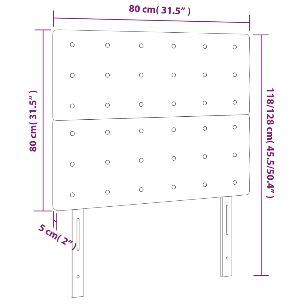 LED uzglavlje boja cappuccina 80x5x118/128 cm od umjetne kože