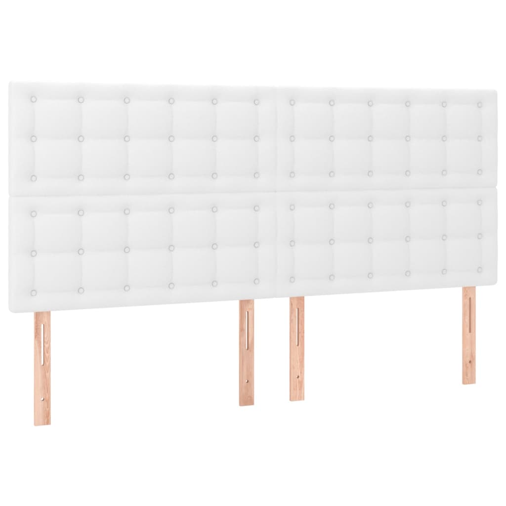 LED uzglavlje bijelo 200x5x118/128 cm od umjetne kože
