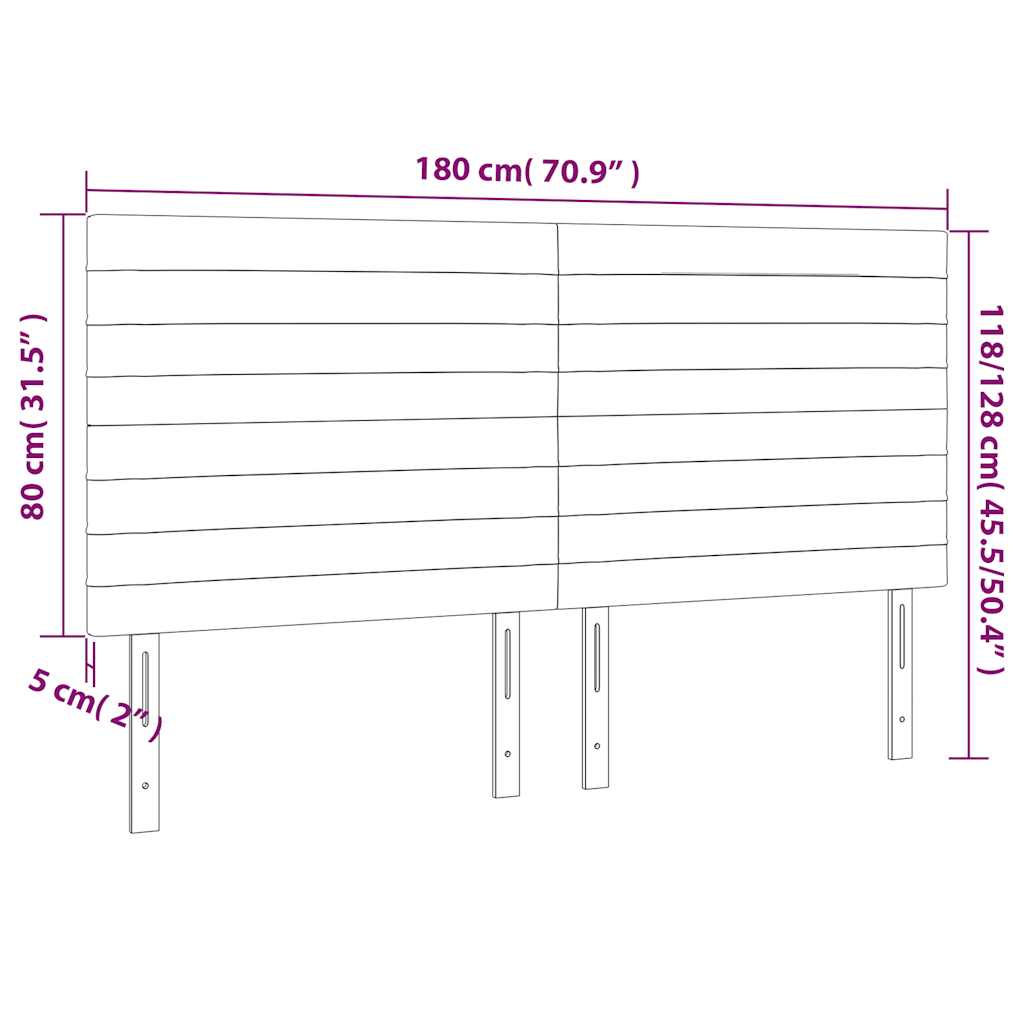 LED uzglavlje tamnozeleno 180x5x118/128 cm baršunasto