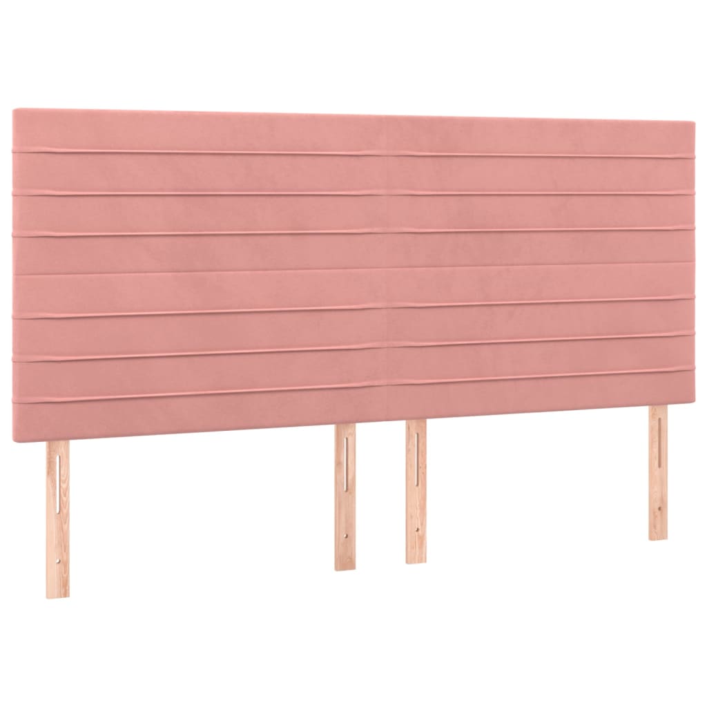 LED uzglavlje ružičasto 200x5x118/128 cm baršunasto