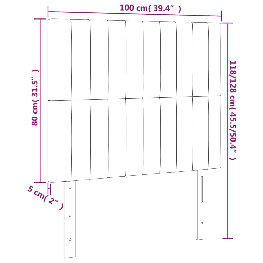 LED uzglavlje svjetlosivo 100x5x118/128 cm od tkanine