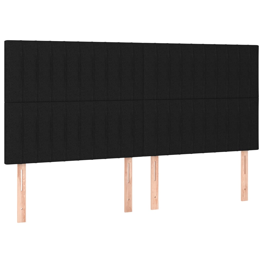 LED uzglavlje crno 200x5x118/128 cm od tkanine