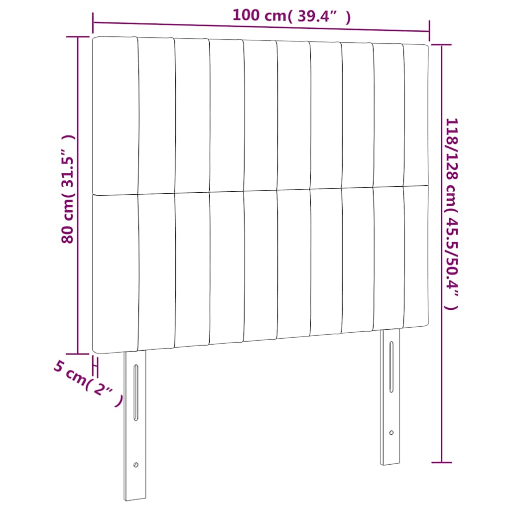 LED uzglavlje tamnoplavo 100x5x118/128 cm baršunasto