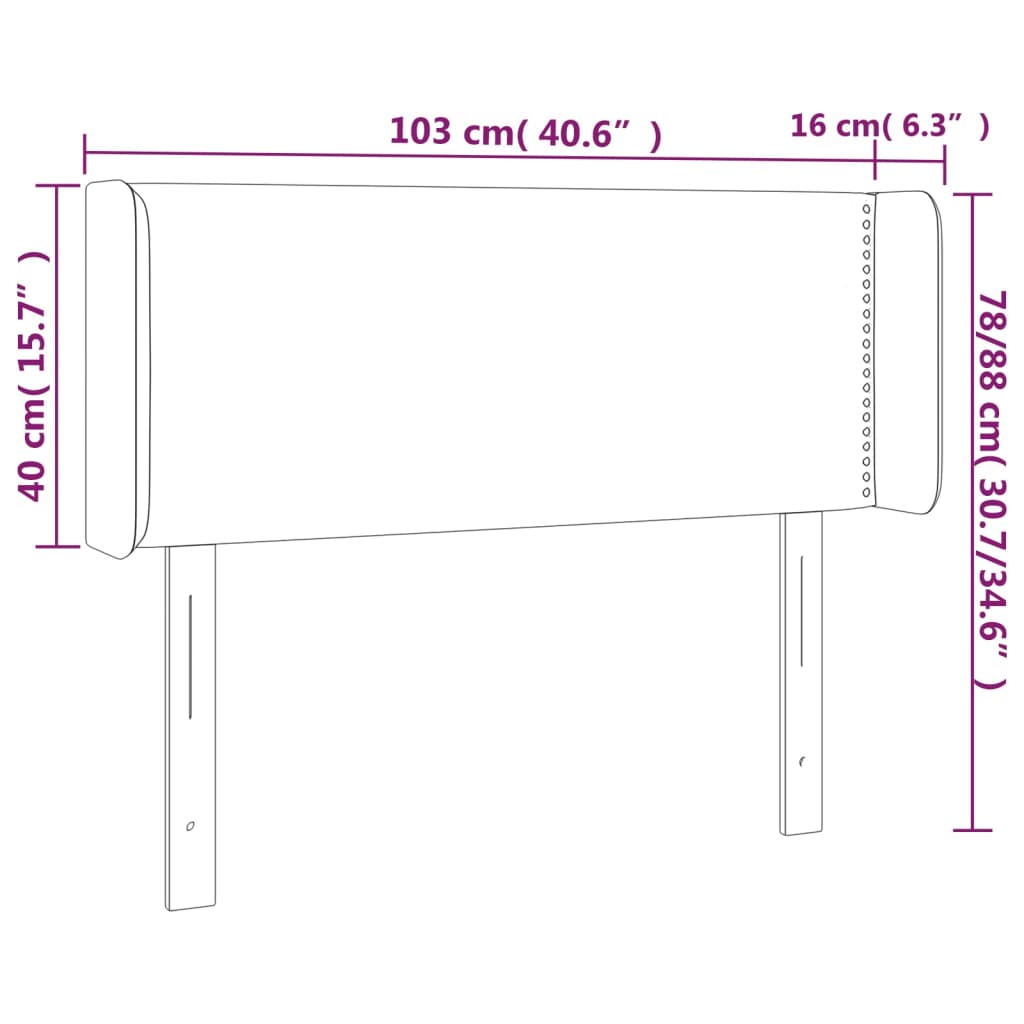 LED uzglavlje svjetlosivo 103x16x78/88 cm baršunasto