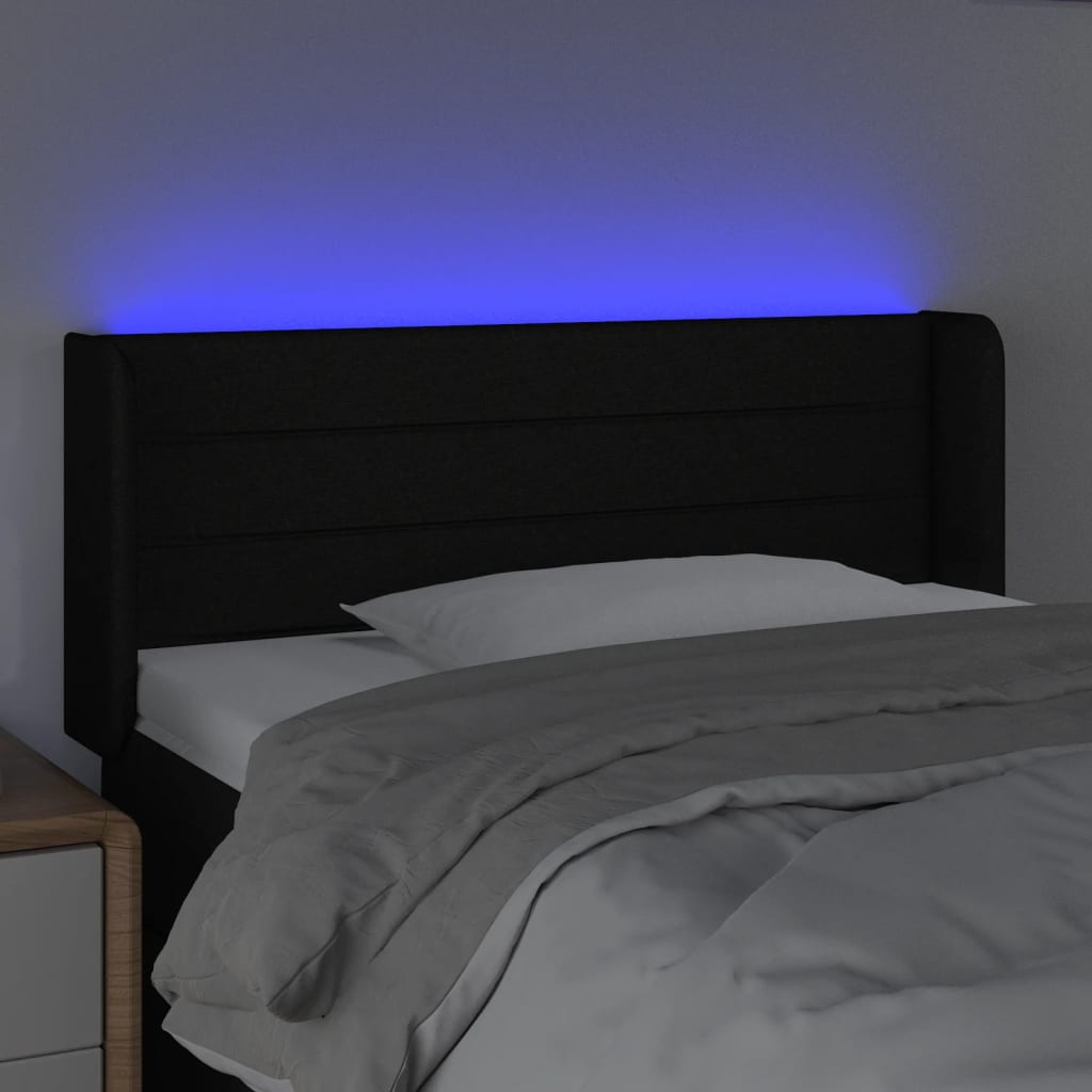 LED uzglavlje crno 103x16x78/88 cm od tkanine