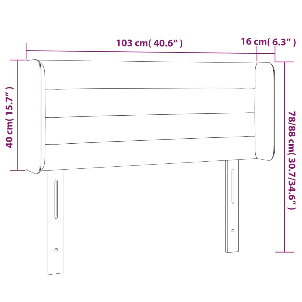 LED uzglavlje svjetlosivo 103x16x78/88 cm baršunasto