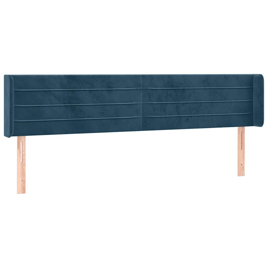 LED uzglavlje tamnoplavo 163x16x78/88 cm baršunasto