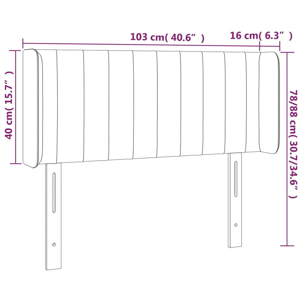 LED uzglavlje svjetlosivo 103x16x78/88 cm baršunasto