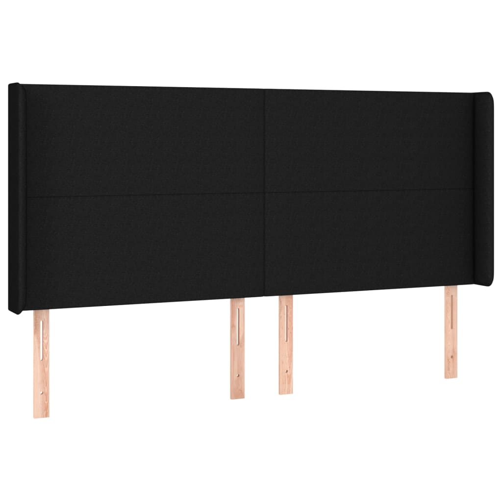 LED uzglavlje crno 163 x 16 x 118/128 cm od tkanine