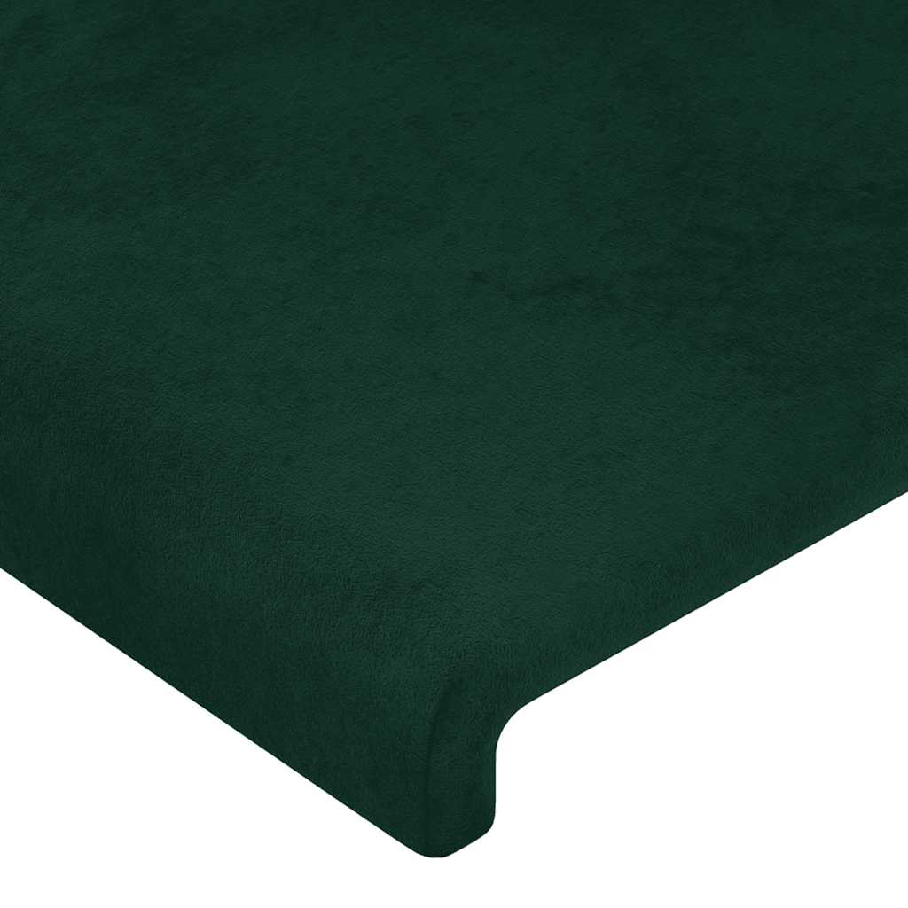 LED uzglavlje tamnozeleno 93x16x118/128 cm baršunasto