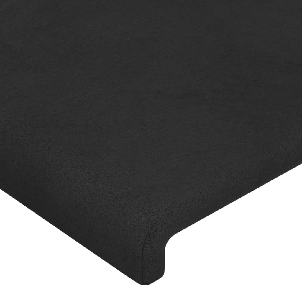 LED uzglavlje crno 147x16x118/128 cm baršunasto