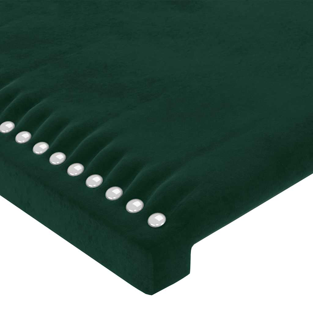 LED uzglavlje tamnozeleno 103x16x118/128 cm baršunasto